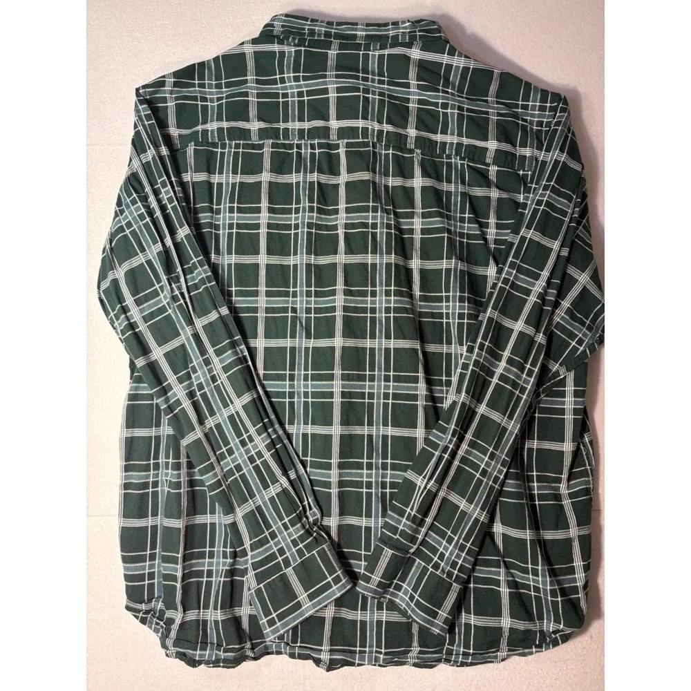 Columbia Sportswear Mens 2X Green Plaid Long Sleeve Button Down Shirt Outdoor